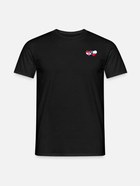 Croatia Chile Flag Heart - Men's T-Shirt - black