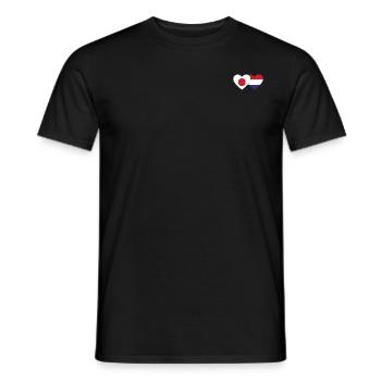 Japan Holland Flag Heart - Men's T-Shirt - black - Front - AI Model Male 178 light (178cm)