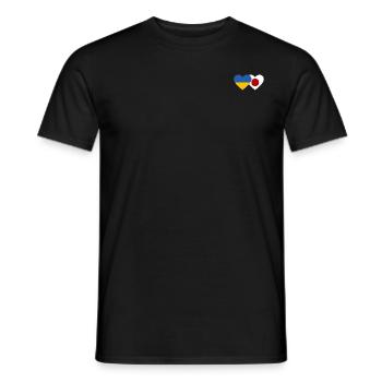 Ukraine Japon Flag Coeur - T-shirt homme - noir - Devant - AI Model Male 178 light (178cm)