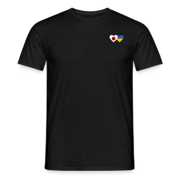 Japon Ukraine Flag Coeur - T-shirt homme - noir - Devant - AI Model Male 178 light (178cm)