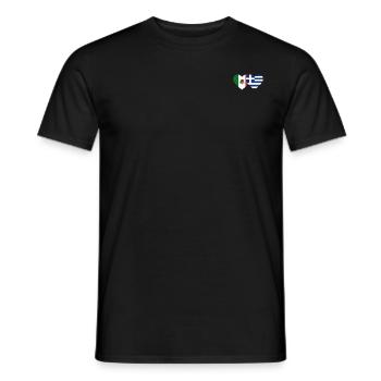 Mexico Greece Flag Heart - Men's T-Shirt - black - Front - AI Model Male 178 light (178cm)