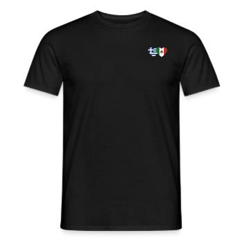 Greece Mexico Flag Heart - Men's T-Shirt - black - Front - AI Model Male 178 light (178cm)