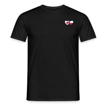 Japan Chile Flagge Herz - Männer T-Shirt - Schwarz - Vorne - AI Model Male 178 light (178cm)