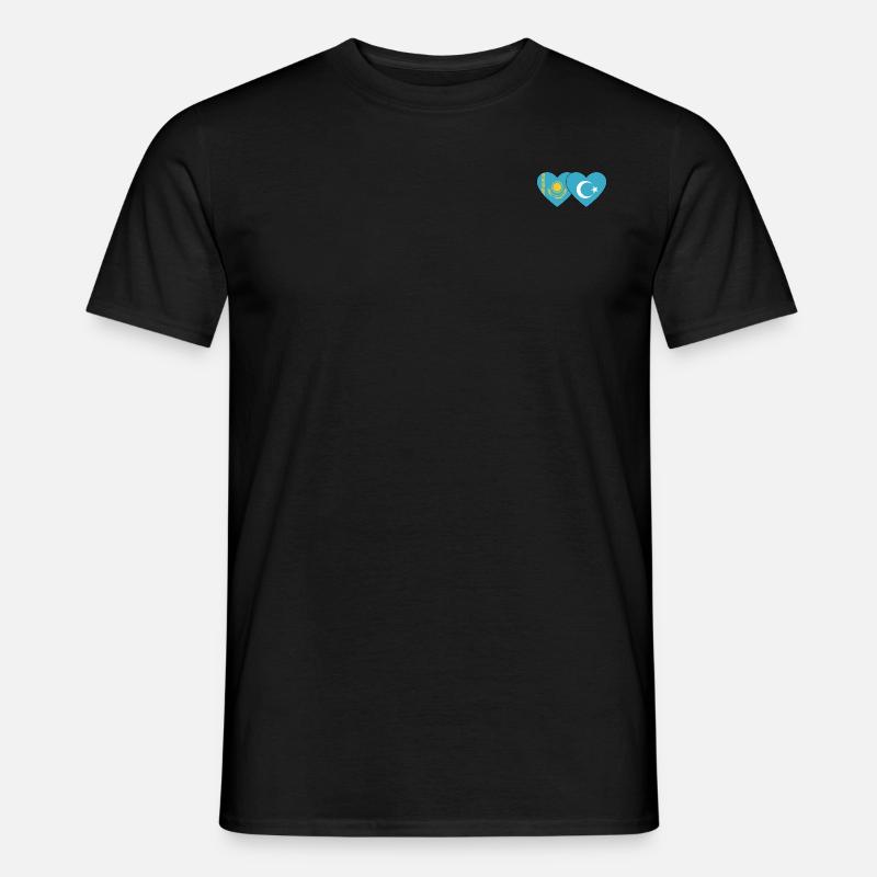 Kasachstan Uiguren Flagge Herz - Männer T-Shirt - Schwarz