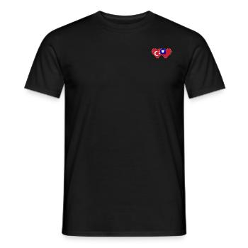 Türkiye Taiwan Flag Heart - Men's T-Shirt - black - Front - AI Model Male 178 light (178cm)