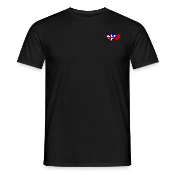 England Taiwan Flag Heart - Men's T-Shirt - black - Front - AI Model Male 178 light (178cm)