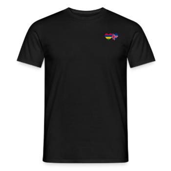 Mauritius Iceland Flag Heart - Men's T-Shirt - black - Front - AI Model Male 178 light (178cm)
