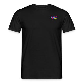 Iceland Mauritius Flag Heart - Men's T-Shirt - black - Front - AI Model Male 178 light (178cm)