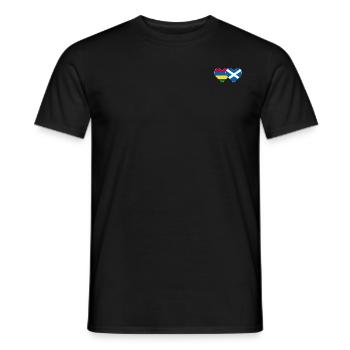 Mauritius Scotland Flag Heart - Men's T-Shirt - black - Front - AI Model Male 178 light (178cm)