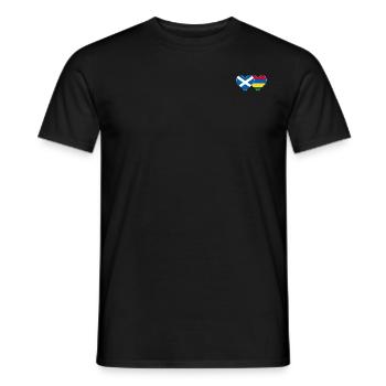 Scotland Mauritius Flag Heart - Men's T-Shirt - black - Front - AI Model Male 178 light (178cm)