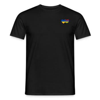Ukraine Mauritius Flag Heart - Men's T-Shirt - black - Front - AI Model Male 178 light (178cm)