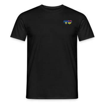 Bosnia Mauritius Flag Heart - Men's T-Shirt - black - Front - AI Model Male 178 light (178cm)