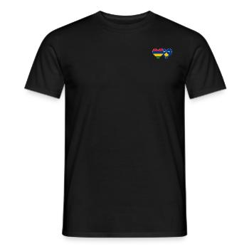 Mauritius Bosnia Flag Heart - Men's T-Shirt - black - Front - AI Model Male 178 light (178cm)