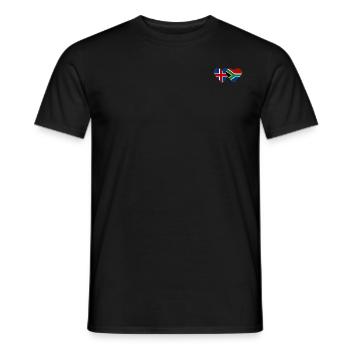 Iceland South Africa Flag Heart - Men's T-Shirt - black - Front - AI Model Male 178 light (178cm)