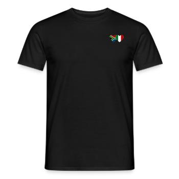 Afrique du Sud Italie Flag Heart - T-shirt homme - noir - Devant - AI Model Male 178 light (178cm)