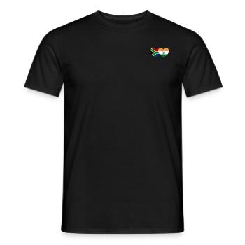 Afrique du Sud Inde Flag Heart - T-shirt homme - noir - Devant - AI Model Male 178 light (178cm)