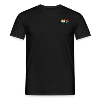 Inde Afrique du Sud Flag Heart - T-shirt homme - noir - Devant - AI Model Male 178 light (178cm)