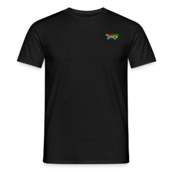 Afrique du Sud Brésil Flag Heart - T-shirt homme - noir - Devant - AI Model Male 178 light (178cm)