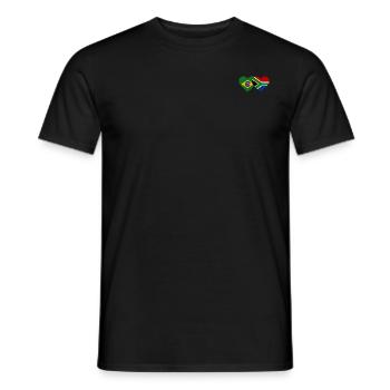 Brésil Afrique du Sud Flag Heart - T-shirt homme - noir - Devant - AI Model Male 178 light (178cm)