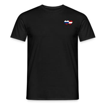 Russia Austria Flag Heart - Men's T-Shirt - black - Front - AI Model Male 178 light (178cm)