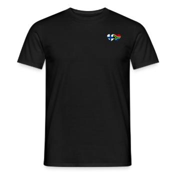 Finlande Afrique du Sud Flag Heart - T-shirt homme - noir - Devant - AI Model Male 178 light (178cm)