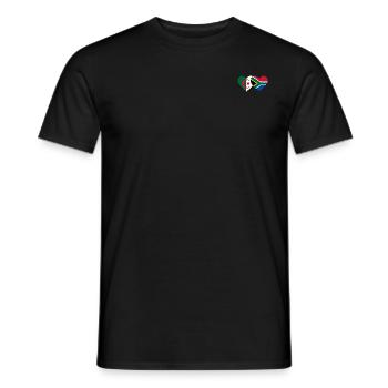 Algeria South Africa Flag Heart - Men's T-Shirt - black - Front - AI Model Male 178 light (178cm)