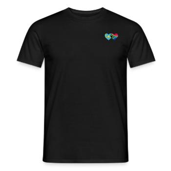 Kasachstan Südafrika Flagge Herz - Männer T-Shirt - Schwarz - Vorne - AI Model Male 178 light (178cm)