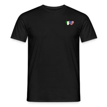 Ireland USA Flag Heart - Men's T-Shirt - black - Front - AI Model Male 178 light (178cm)