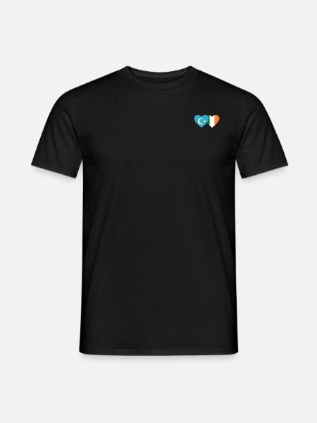 Cœur de drapeau ouïghour irlandais - T-shirt homme - noir