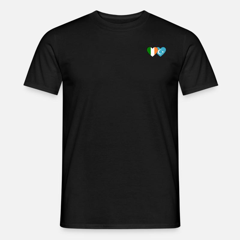 Irland Uiguren Flagge Herz - Männer T-Shirt - Schwarz