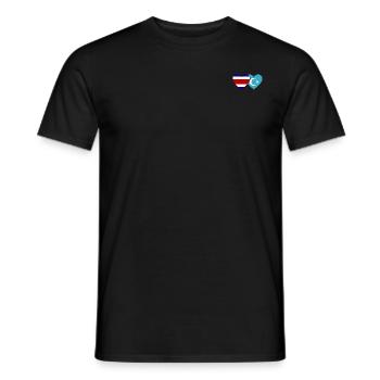 Coeur de drapeau ouïghour du Costa Rica - T-shirt homme - noir - Devant - AI Model Male 178 light (178cm)