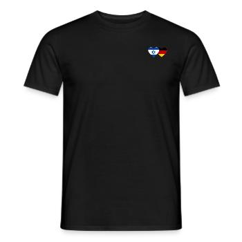 Israel Germany Flag Heart - Men's T-Shirt - black - Front - AI Model Male 178 light (178cm)