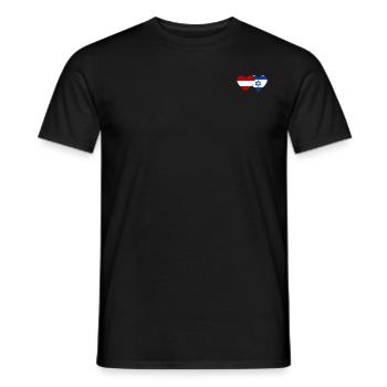 Austria Israel Flag Heart - Men's T-Shirt - black - Front - AI Model Male 178 light (178cm)