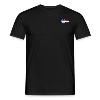 Israel Holland Flag Heart - Men's T-Shirt - black - Front - AI Model Male 178 light (178cm)