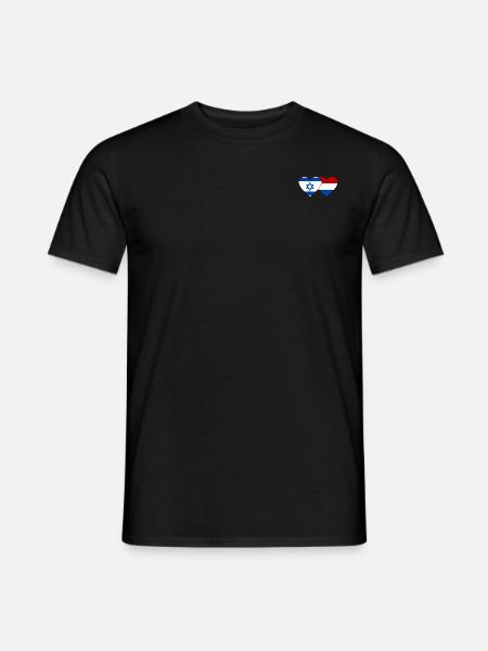 Israel Holland Flag Heart - Men's T-Shirt - black