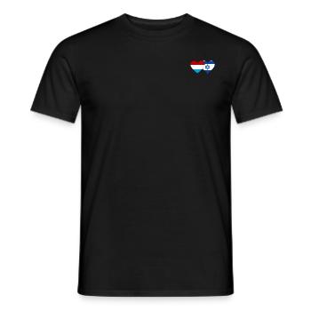 Luxembourg Israel Flag Heart - Men's T-Shirt - black - Front - AI Model Male 178 light (178cm)