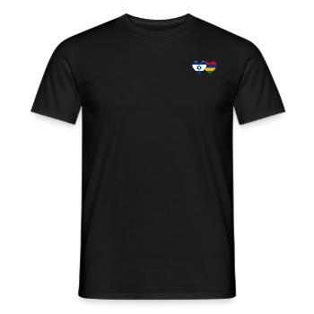 Israel Mauritius Flag Heart - Men's T-Shirt - black - Front - AI Model Male 178 light (178cm)