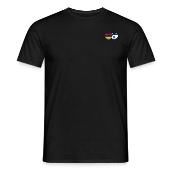 Mauritius Israel Flag Heart - Men's T-Shirt - black - Front - AI Model Male 178 light (178cm)