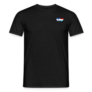 Israël Luxembourg Drapeau Coeur - T-shirt homme - noir - Devant - AI Model Male 178 light (178cm)