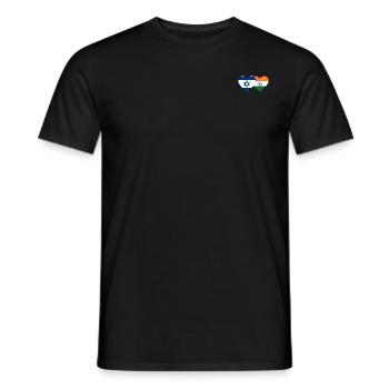 Israel Indien Flagge Herz - Männer T-Shirt - Schwarz - Vorne - AI Model Male 178 light (178cm)