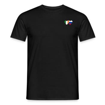Ireland Russia Flag Heart - Men's T-Shirt - black - Front - AI Model Male 178 light (178cm)