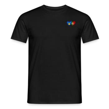 Kosovo Portugal Flagge Herz - Männer T-Shirt - Schwarz - Vorne - AI Model Male 178 light (178cm)