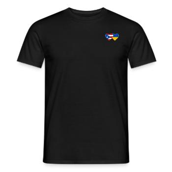 Puerto Rico Ukraine Herz Flagge - Männer T-Shirt - Schwarz - Vorne - AI Model Male 178 light (178cm)