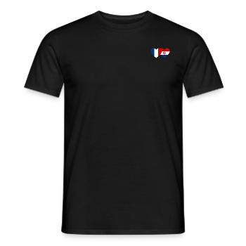 France Paraguay Heart Flag - Men's T-Shirt - black - Front - AI Model Male 178 light (178cm)