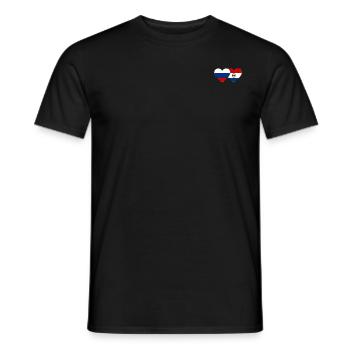 Russia Paraguay Heart Flag - Men's T-Shirt - black - Front - AI Model Male 178 light (178cm)