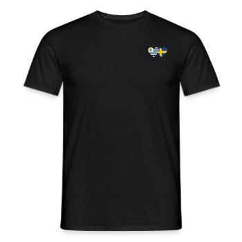 Uruguay Sweden Heart Flag - Men's T-Shirt - black - Front - AI Model Male 178 light (178cm)
