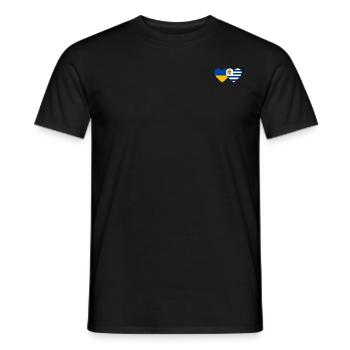 Ukraine Uruguay Herz Flagge - Männer T-Shirt - Schwarz - Vorne - AI Model Male 178 light (178cm)