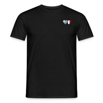 Uruguay Frankreich Herz Flagge - Männer T-Shirt - Schwarz - Vorne - AI Model Male 178 light (178cm)