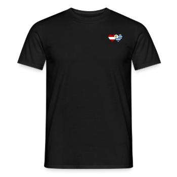 Österreich Uruguay Herz Flagge - Männer T-Shirt - Schwarz - Vorne - AI Model Male 178 light (178cm)