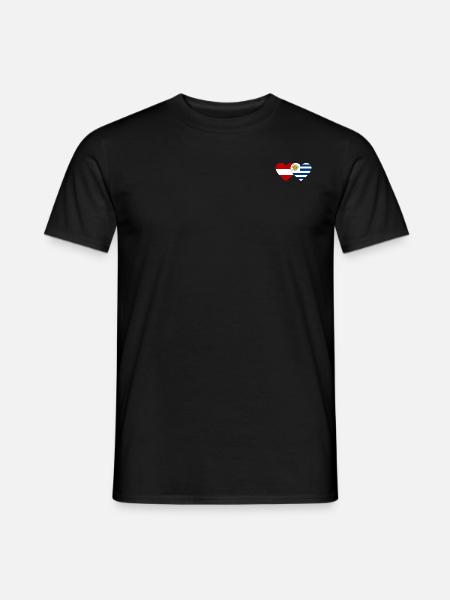 Austria Uruguay Heart Flag - Men's T-Shirt - black